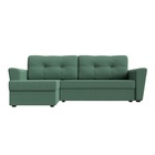 Угловой диван «Амстердам Лайт», ППУ, левый, еврокнижка, рогожка, цвет амур зелёный  (артикул 10842562)  большой выбор товаров оптом и в розницу по низким ценам с доставкой