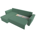 Угловой диван «Амстердам Лайт», ППУ, левый, еврокнижка, рогожка, цвет амур зелёный  (артикул 10842562)  большой выбор товаров оптом и в розницу по низким ценам с доставкой