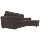 Угловой диван «Амстердам Лайт», ППУ, правый, еврокнижка, рогожка, цвет амур коричневый  (артикул 10842564)  большой выбор товаров оптом и в розницу по низким ценам с доставкой