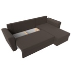Угловой диван «Амстердам Лайт», ППУ, правый, еврокнижка, рогожка, цвет амур коричневый  (артикул 10842564)  большой выбор товаров оптом и в розницу по низким ценам с доставкой