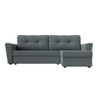 Угловой диван «Амстердам Лайт», ППУ, правый, еврокнижка, рогожка, цвет амур серый  (артикул 10842565)  большой выбор товаров оптом и в розницу по низким ценам с доставкой