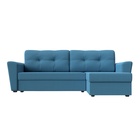 Угловой диван «Амстердам Лайт», ППУ, правый, еврокнижка, рогожка, цвет амур голубой  (артикул 10842566)  большой выбор товаров оптом и в розницу по низким ценам с доставкой