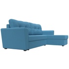 Угловой диван «Амстердам Лайт», ППУ, правый, еврокнижка, рогожка, цвет амур голубой  (артикул 10842566)  большой выбор товаров оптом и в розницу по низким ценам с доставкой