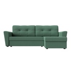 Угловой диван «Амстердам Лайт», ППУ, правый, еврокнижка, рогожка, цвет амур зелёный  (артикул 10842567)  большой выбор товаров оптом и в розницу по низким ценам с доставкой