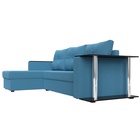 Диван угловой «Атланта Лайт», ППУ, левый, еврокнижка, рогожка, цвет амур голубой  (артикул 10842572)  большой выбор товаров оптом и в розницу по низким ценам с доставкой