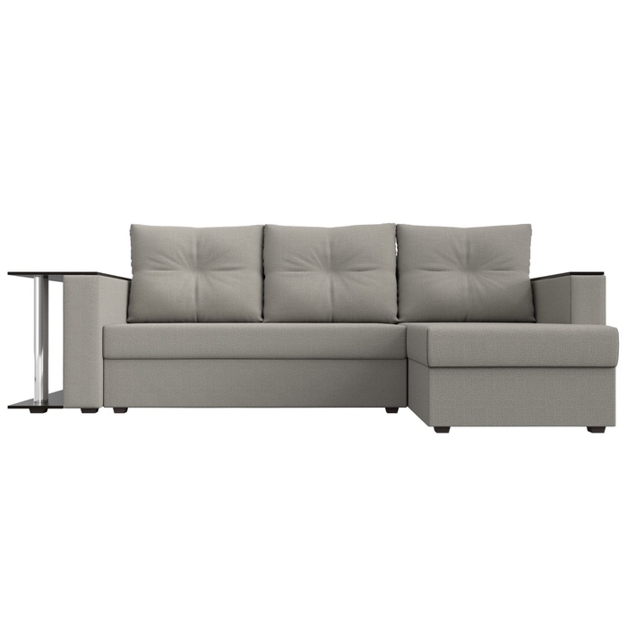 Диван угловой «Атланта Лайт», ППУ, правый угол, еврокнижка, рогожка, цвет амур бежевый