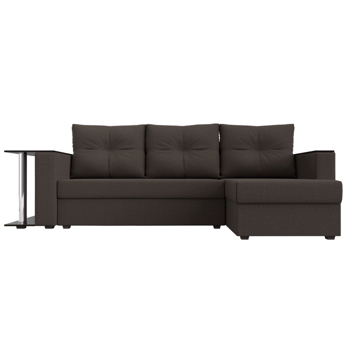 Диван угловой «Атланта Лайт», ППУ, правый угол, еврокнижка, рогожка, цвет амур коричневый