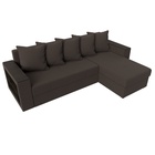 Угловой диван «Дубай Лайт», ППУ, правый, механизм еврокнижка, рогожка, амур коричневый  (артикул 10842586)  большой выбор товаров оптом и в розницу по низким ценам с доставкой