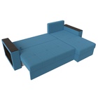 Угловой диван «Дубай Лайт», ППУ, правый, механизм еврокнижка, рогожка, цвет амур голубой  (артикул 10842588)  большой выбор товаров оптом и в розницу по низким ценам с доставкой