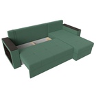 Угловой диван «Дубай Лайт», ППУ, правый, механизм еврокнижка, рогожка, цвет амур зелёный  (артикул 10842589)  большой выбор товаров оптом и в розницу по низким ценам с доставкой