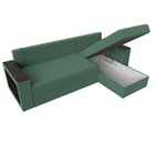 Угловой диван «Дубай Лайт», ППУ, правый, механизм еврокнижка, рогожка, цвет амур зелёный  (артикул 10842589)  большой выбор товаров оптом и в розницу по низким ценам с доставкой