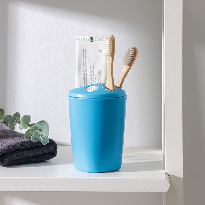 Подставка для зубных щёток Aqua, цвет голубая лагуна - Фото 1