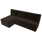 Угловой диван «Поло», ППУ, левый угол, еврокнижка, микровельвет, цвет коричневый  (артикул 10842602)  большой выбор товаров оптом и в розницу по низким ценам с доставкой