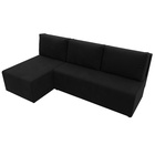 Угловой диван «Поло», ППУ, левый угол, еврокнижка, микровельвет, цвет чёрный  (артикул 10842603)  большой выбор товаров оптом и в розницу по низким ценам с доставкой