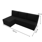 Угловой диван «Поло», ППУ, левый угол, еврокнижка, микровельвет, цвет чёрный  (артикул 10842603)  большой выбор товаров оптом и в розницу по низким ценам с доставкой