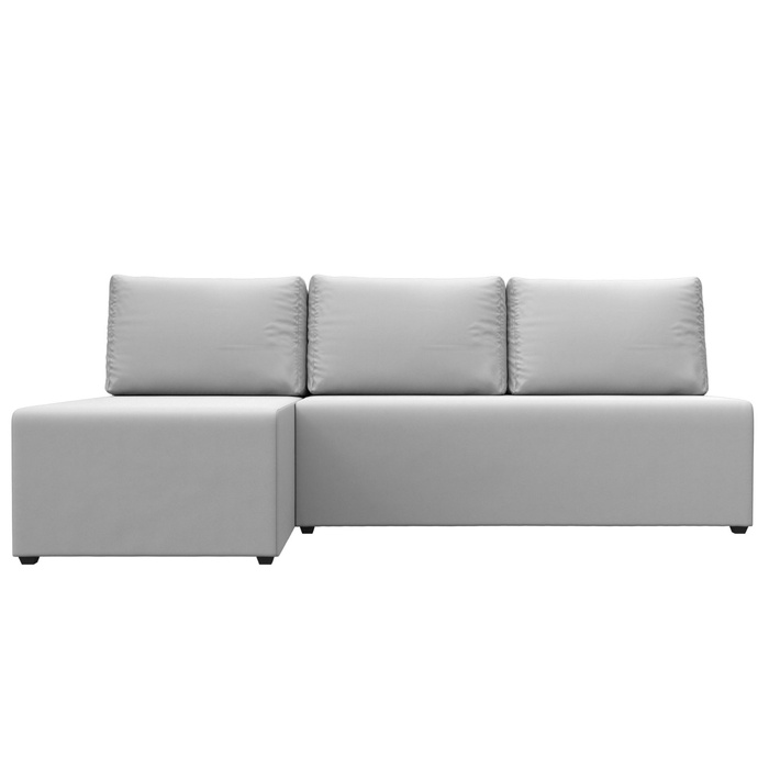 Угловой диван «Поло», ППУ, левый угол, еврокнижка, экокожа, цвет белый - Фото 1