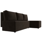 Угловой диван «Поло», ППУ, правый угол, еврокнижка, микровельвет, цвет коричневый  (артикул 10842607)  большой выбор товаров оптом и в розницу по низким ценам с доставкой