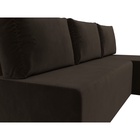 Угловой диван «Поло», ППУ, правый угол, еврокнижка, микровельвет, цвет коричневый  (артикул 10842607)  большой выбор товаров оптом и в розницу по низким ценам с доставкой