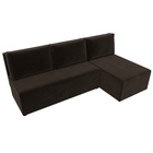 Угловой диван «Поло», ППУ, правый угол, еврокнижка, микровельвет, цвет коричневый  (артикул 10842607)  большой выбор товаров оптом и в розницу по низким ценам с доставкой