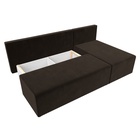 Угловой диван «Поло», ППУ, правый угол, еврокнижка, микровельвет, цвет коричневый  (артикул 10842607)  большой выбор товаров оптом и в розницу по низким ценам с доставкой