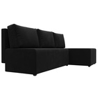 Угловой диван «Поло», ППУ, правый угол, еврокнижка, микровельвет, цвет чёрный  (артикул 10842608)  большой выбор товаров оптом и в розницу по низким ценам с доставкой