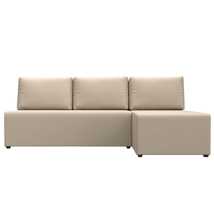 Угловой диван «Поло», ППУ, правый угол, еврокнижка, экокожа, цвет бежевый - Фото 1