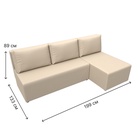 Угловой диван «Поло», ППУ, правый угол, еврокнижка, экокожа, цвет бежевый - Фото 8