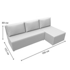 Угловой диван «Поло», ППУ, правый угол, еврокнижка, экокожа, цвет белый - Фото 8