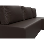 Угловой диван «Поло», ППУ, правый угол, еврокнижка, экокожа, цвет коричневый - Фото 3