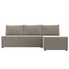 Угловой диван «Поло», ППУ, правый угол, еврокнижка, микровельвет, цвет бежевый  (артикул 10842614)  большой выбор товаров оптом и в розницу по низким ценам с доставкой