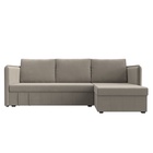 Угловой диван «Слим», ППУ, правый угол, еврокнижка, микровельвет, цвет бежевый  (артикул 10842625)  большой выбор товаров оптом и в розницу по низким ценам с доставкой