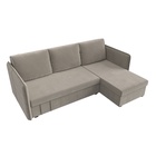 Угловой диван «Слим», ППУ, правый угол, еврокнижка, микровельвет, цвет бежевый  (артикул 10842625)  большой выбор товаров оптом и в розницу по низким ценам с доставкой