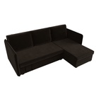 Угловой диван «Слим», ППУ, правый угол, еврокнижка, микровельвет, цвет коричневый  (артикул 10842626)  большой выбор товаров оптом и в розницу по низким ценам с доставкой