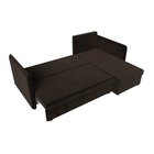 Угловой диван «Слим», ППУ, правый угол, еврокнижка, микровельвет, цвет коричневый  (артикул 10842626)  большой выбор товаров оптом и в розницу по низким ценам с доставкой