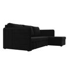 Угловой диван «Слим», ППУ, правый угол, еврокнижка, микровельвет, цвет чёрный  (артикул 10842628)  большой выбор товаров оптом и в розницу по низким ценам с доставкой