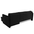Угловой диван «Слим», ППУ, правый угол, еврокнижка, микровельвет, цвет чёрный  (артикул 10842628)  большой выбор товаров оптом и в розницу по низким ценам с доставкой