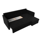 Угловой диван «Слим», ППУ, правый угол, еврокнижка, микровельвет, цвет чёрный  (артикул 10842628)  большой выбор товаров оптом и в розницу по низким ценам с доставкой