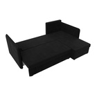 Угловой диван «Слим», ППУ, правый угол, еврокнижка, микровельвет, цвет чёрный  (артикул 10842628)  большой выбор товаров оптом и в розницу по низким ценам с доставкой