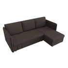 Угловой диван «Слим», ППУ, правый угол, еврокнижка, рогожка, цвет амур коричневый  (артикул 10842631)  большой выбор товаров оптом и в розницу по низким ценам с доставкой