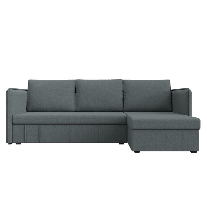 Диван угловой «Слим», ППУ, правый угол, механизм еврокнижка, рогожка, цвет амур серый