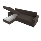 Угловой диван «Траумберг Лайт», ППУ, еврокнижка, левый угол, рогожка, амур коричневый  (артикул 10842636)  большой выбор товаров оптом и в розницу по низким ценам с доставкой