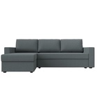 Угловой диван «Траумберг Лайт», ППУ, еврокнижка, левый угол, рогожка, цвет амур серый  (артикул 10842637)  большой выбор товаров оптом и в розницу по низким ценам с доставкой