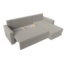 Угловой диван «Траумберг Лайт», ППУ, еврокнижка, правый угол, рогожка, цвет амур бежевый  (артикул 10842641)  большой выбор товаров оптом и в розницу по низким ценам с доставкой