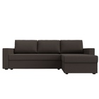 Угловой диван «Траумберг Лайт», ППУ, еврокнижка, правый угол, рогожка, амур коричневый  (артикул 10842642)  большой выбор товаров оптом и в розницу по низким ценам с доставкой