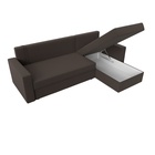 Угловой диван «Траумберг Лайт», ППУ, еврокнижка, правый угол, рогожка, амур коричневый  (артикул 10842642)  большой выбор товаров оптом и в розницу по низким ценам с доставкой