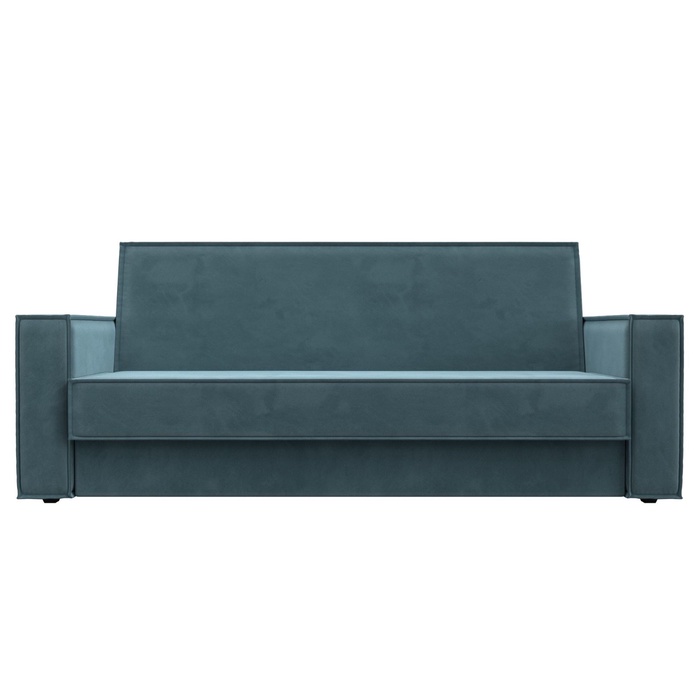 Диван прямой «Куба», ППУ, механизм книжка, велюр, цвет бирюзовый