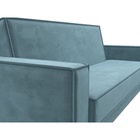 Прямой диван «Куба», ППУ, механизм книжка, велюр, цвет бирюзовый  (артикул 10842659)  большой выбор товаров оптом и в розницу по низким ценам с доставкой