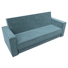 Прямой диван «Куба», ППУ, механизм книжка, велюр, цвет бирюзовый  (артикул 10842659)  большой выбор товаров оптом и в розницу по низким ценам с доставкой