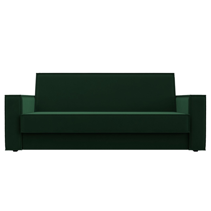 Диван прямой «Куба», ППУ, механизм книжка, велюр, цвет зелёный
