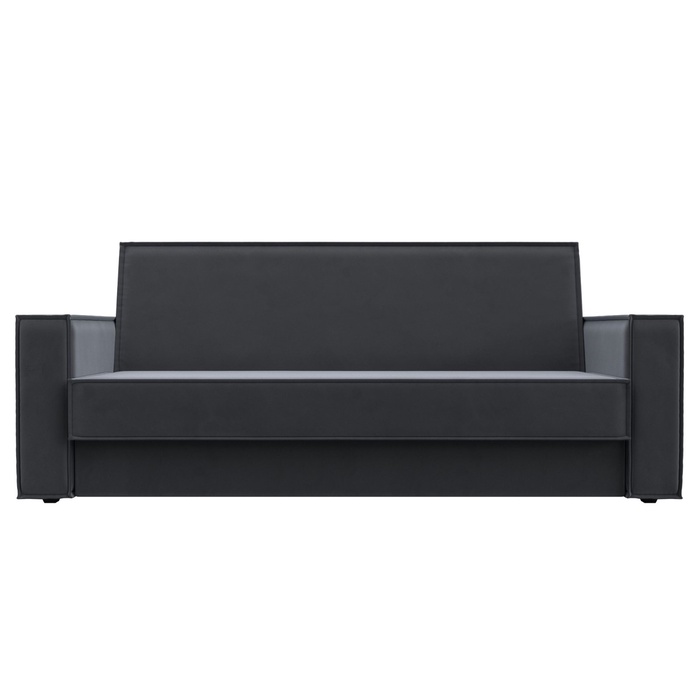 Диван прямой «Куба», ППУ, механизм книжка, велюр, цвет серый